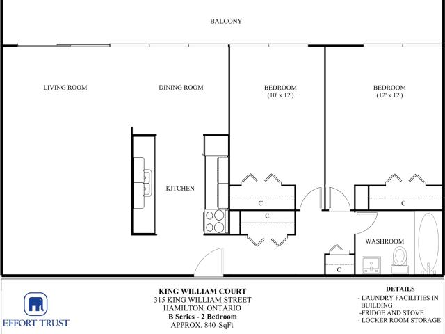 King William Court Apartment 2 Bedroom Apartment for Rent