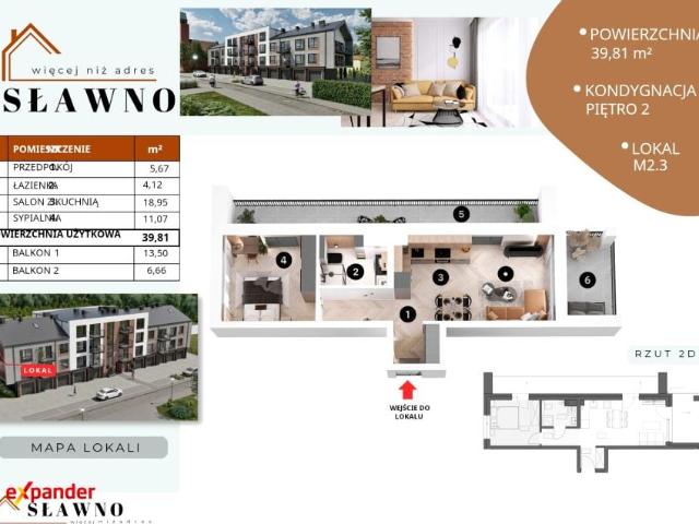 Kościelna 39,81 m², Sławno