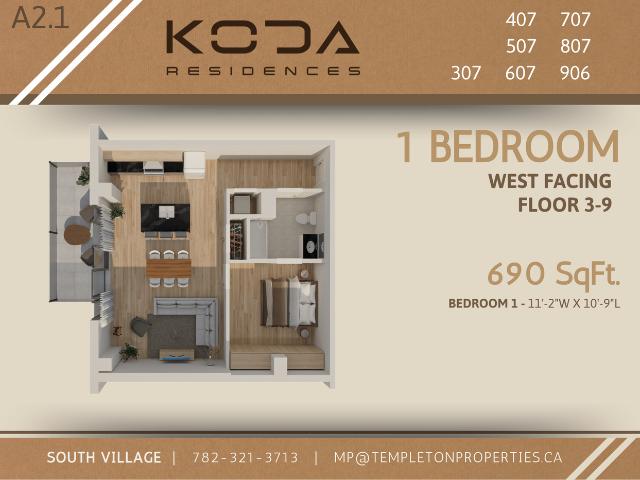 Koda Residences 1 Bedroom Apartment for Rent at 5616 South St, Halifax, NS B3J 0L8