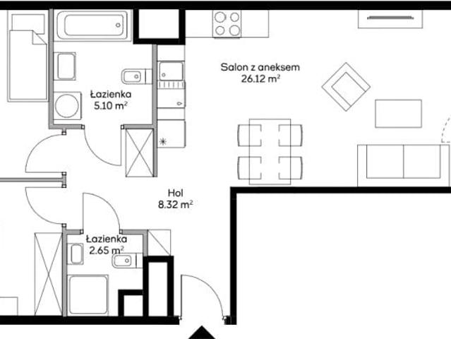 Kolejowa 64,28 m², Warszawa