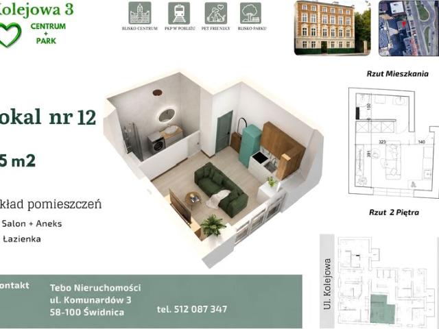 Kolejowa 3 25 m², Świdnica