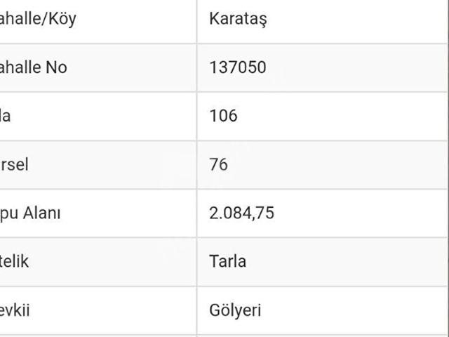 KORKUTELİ KARATAS MAH. SATILIK TARLA