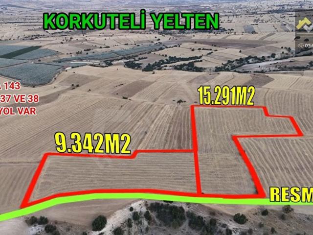 KORKUTELİ YELTEN'DE SATILIK 2 ADET TARLA