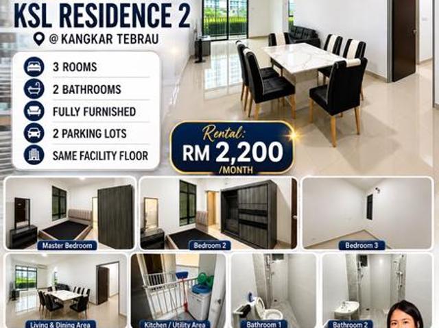 KSL Residence 2 Kangkar Tebrau Condo For Rent