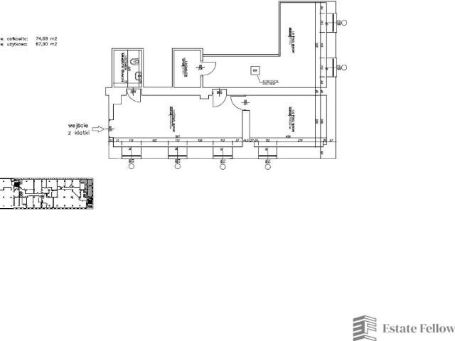 Nowoczesny lokal biurowy 74,69 m2 na Zabłociu w Krakowie