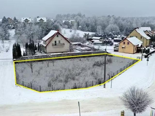 Działka budowlana z pozwoleniem, media, jezioro 1,6 km
