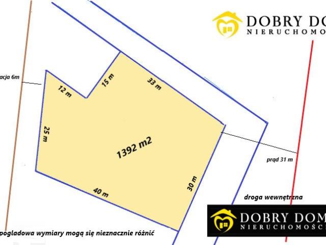 Działka 1392 m² pod zabudowę usługową i mieszkaniową