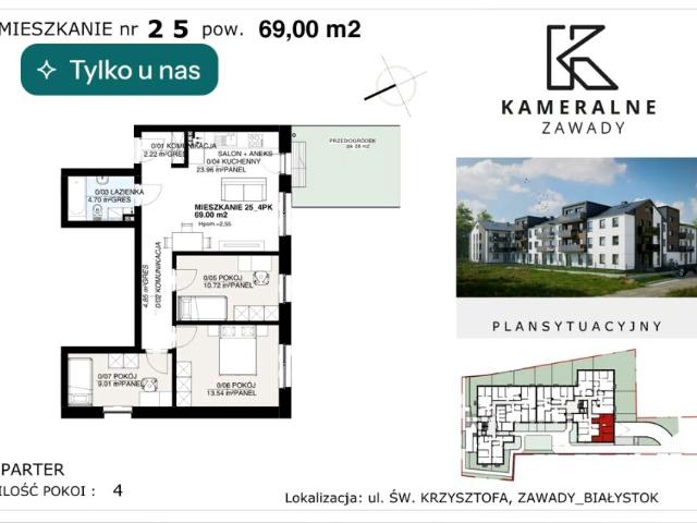 Krzysztofa 69 m², Białystok
