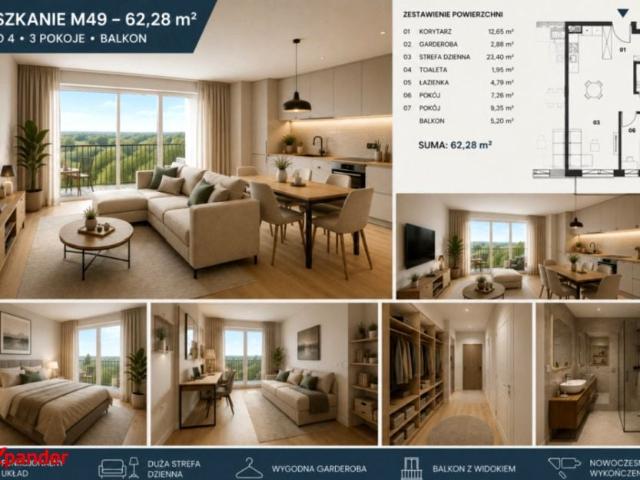 Kwiatkowskiego 62,28 m², Nowa Dęba