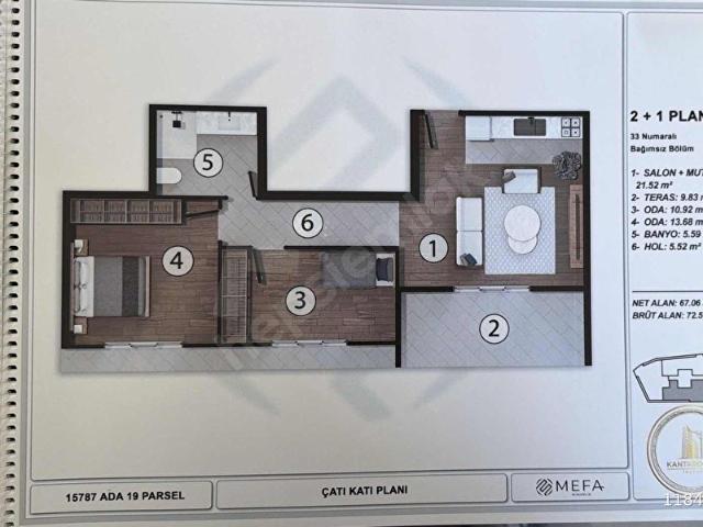 Küçükyalı Merkezde 2+1 Projeden Satılık