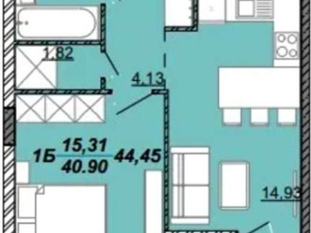 квартира 46 m2 Кременец