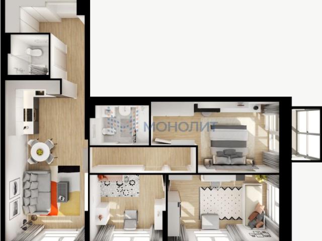 квартира 858 m2 Утечино