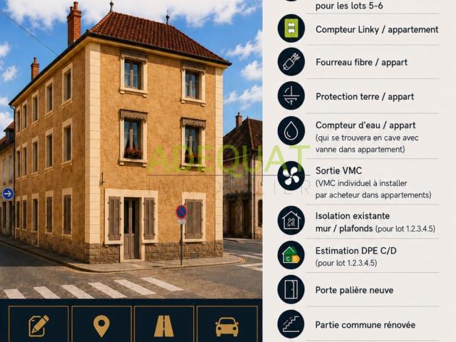 LA TOUR DU PIN HYPER CENTRE / APPARTEMENT T2 / PLATEAU A AMENAGER / CAVE INDIVIDUELLE…