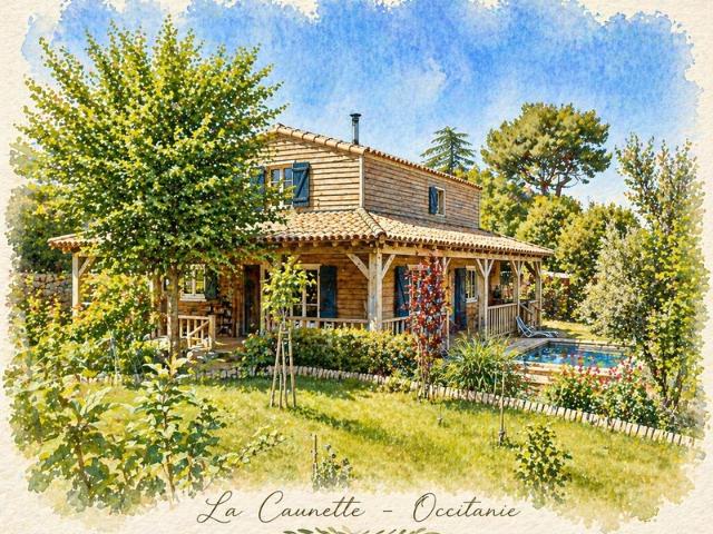 LA CAUNETTE – HAMMEAU DE BABIO – MAISON CONTEMPORAINE D’EXCEPTION AVEC PISCINE – ENVIRONNEMENT NATUREL PRÉSERVÉ