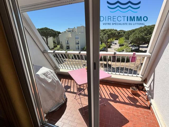 LA GRANDE MOTTE PONANT F2 DERNIER ETAGE + 2 TERRASSES