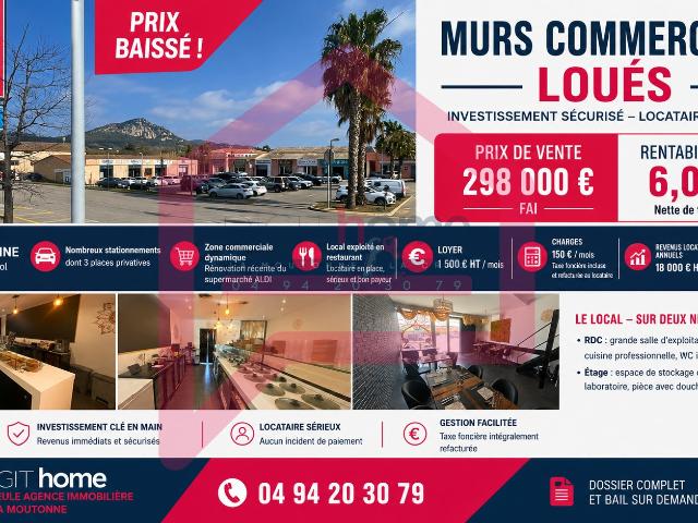 LA MOUTONNE MURS COMMERCIAUX LOUÉS 6,04 % DE RENTABILITÉ NETTE