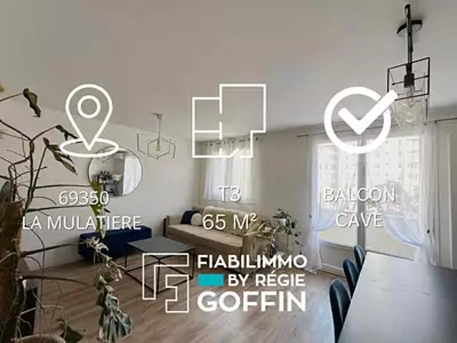 La Mulatière 69350 Achat / Vente appartement 3 pièces t3 cave balcon