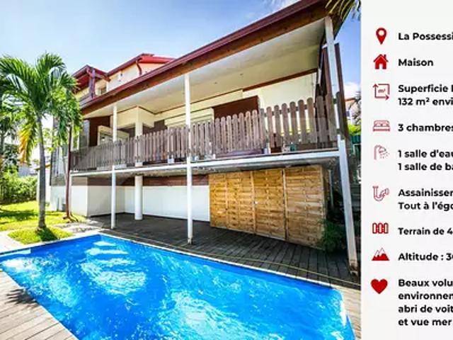 La Possession 97419 Achat / Vente maison 4 pièces t4 piscine terrasse