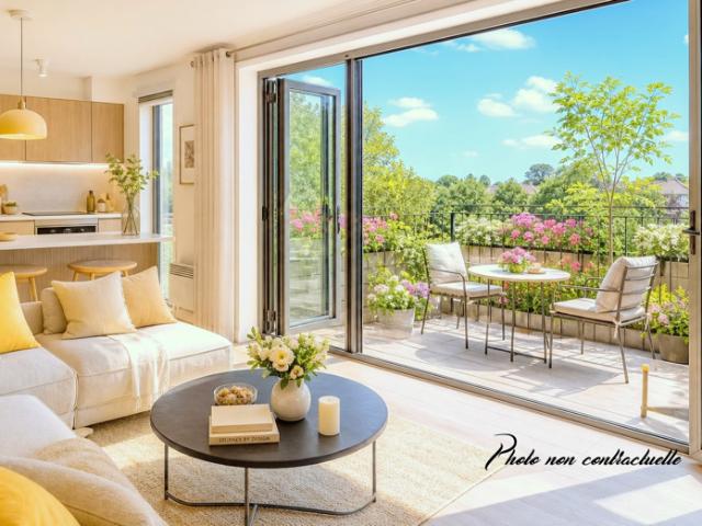 LA RICHARDAIS Appartement 3 pièces de 67.64m² 2ème étage ascenseur balcon 9.40m² stationnements