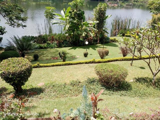 Landscaped lawns perched on the serene Nyari Dam