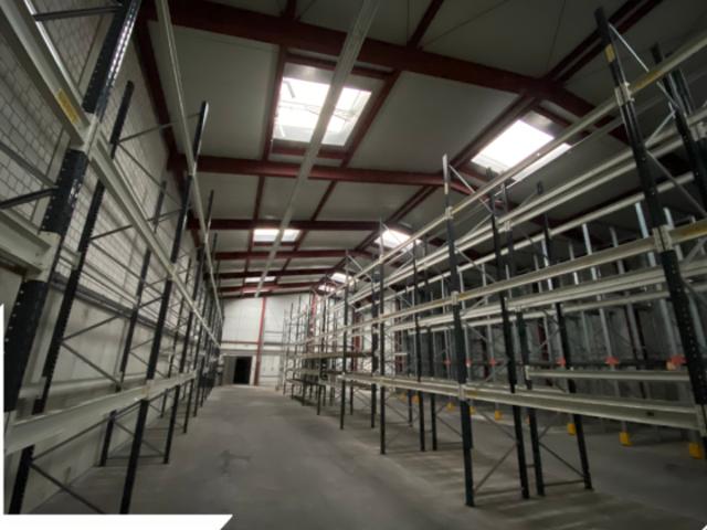 Lagerhalle mit Hochregalen Lütt Immobilien