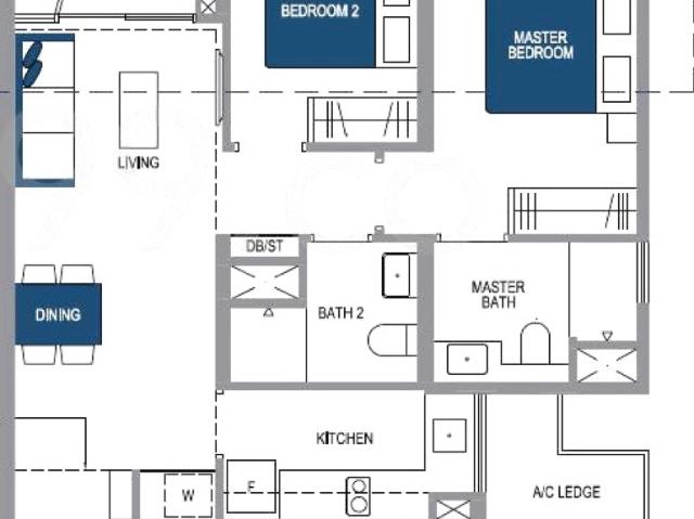 Lake Grande Condominium For Rent, $4,300, 2 Bed 2 Bath 775 sqft $5.55 psf