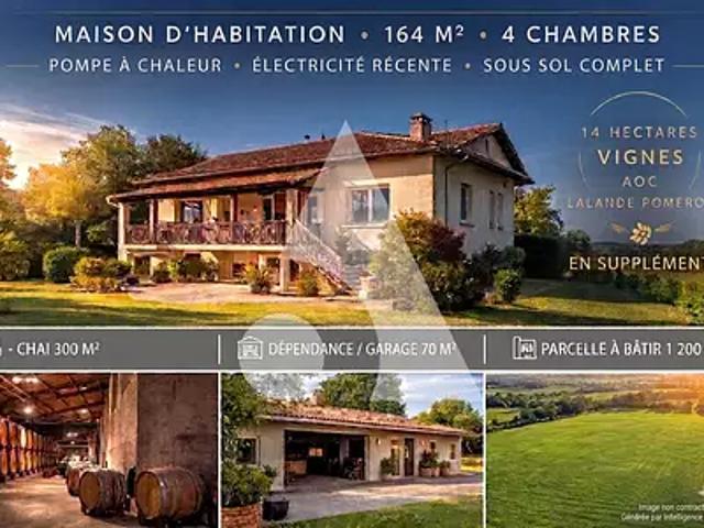 Lalande de Pomerol 33500 Achat / Vente maison 7 pièces t7 au dernier étage