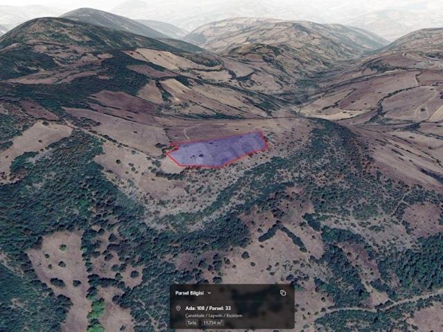 Lapseki Kızıldamda Satılık Tarla 11754 m Yatırımlık
