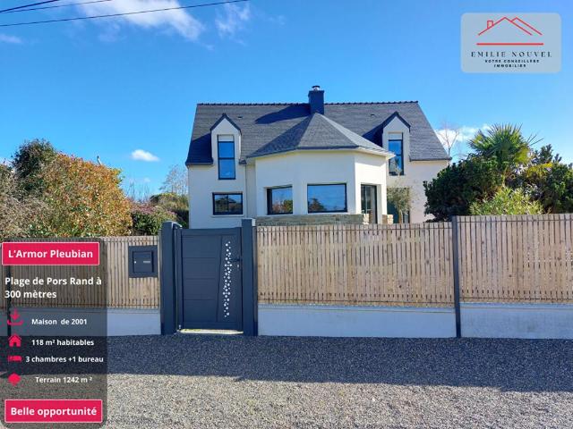 L'Armor,Maison 124 m² proche plage de Pors Rand