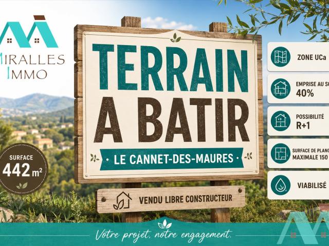 LE CANNET DES MAURES Terrain à bâtir 442m2 libre constructeur