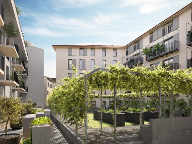 Le Corti: una nuova idea di abitare nel centro di Locarno con cortile privato
