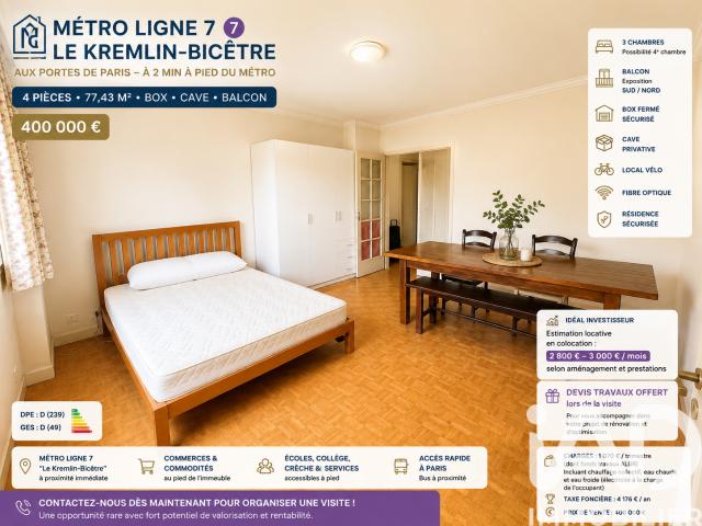 Le Kremlin Bicêtre Vente Appartement 94