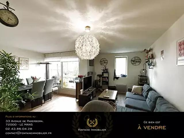 Le Mans 72000 Achat / Vente appartement 3 pièces t3 au dernier étage terrasse