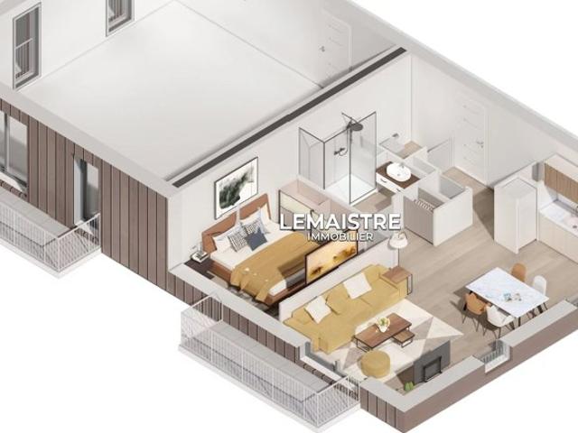 Appartement à vendre Yvetot 52 m² F2 rez de jardin Parking Garantie décennale