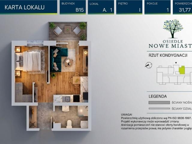 Legionów Polskich 31,77 m², Słupsk