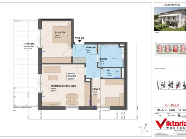 Leistbare 3 Zimmer Dachgeschosswohnung mit großer Dachterrasse in Bergheim!