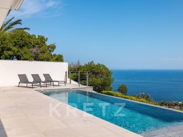 Les Issambres – Villa contemporaine avec vue mer panoramique et piscine à débordement