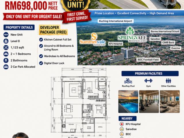 Level 8: New Springvale Residences at Next to KPJ / Saradise in Kuching for Sale