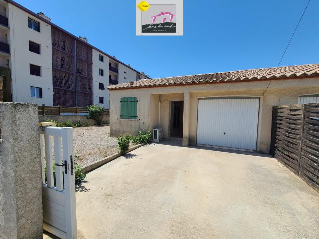 LEZIGNAN CORBIERES Villa T3 de 55.85 m2 hab, Climatisation, en plain pied sur 300 m2 de terrain, garage