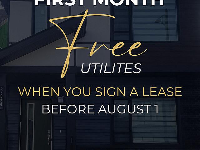 Limited Time Offer – Free 1st Month Of Utilities!