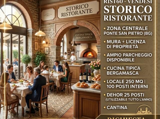 Licenza ristorante cucina tipica bergamasca con annesse mura rif. RIST60