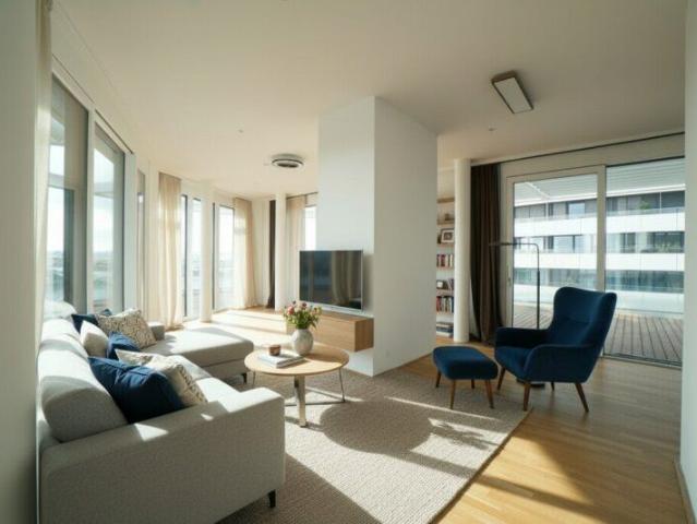 Lichtdurchflutete Dachgeschosswohnung mit beeindruckendem Panoramablick auf die Donauinsel
