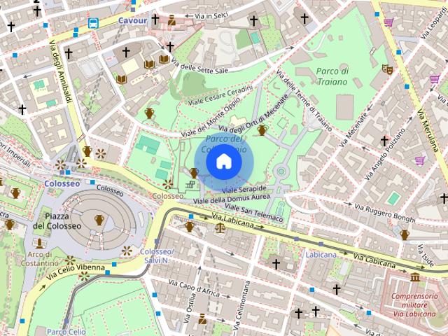 Light flat one bedroom, Kitchen,bathroom with view of Colosseo S. Maria Maggiore
