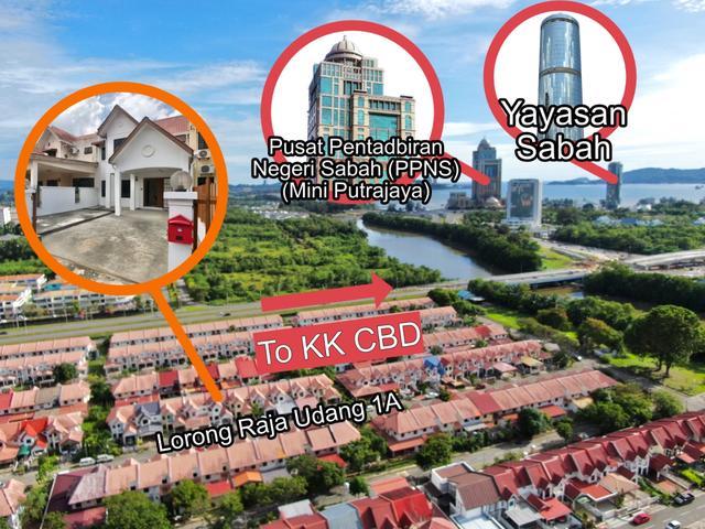 Likas terrace house taman kingfisher well maintained