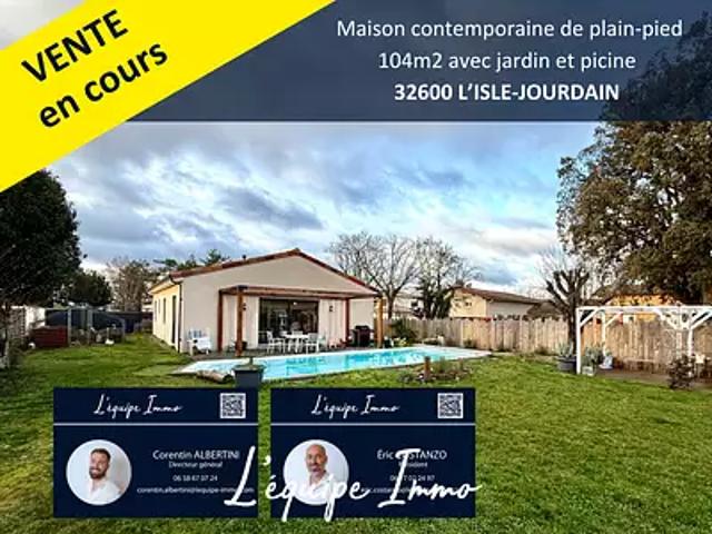 L'Isle Jourdain 32600 Achat / Vente maison 4 pièces t4