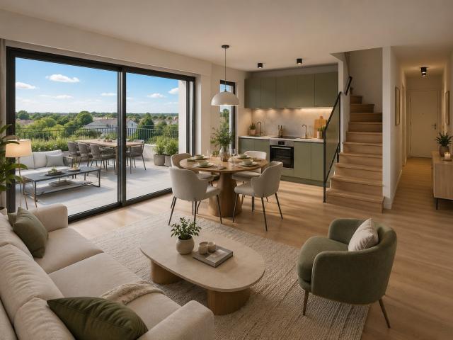 LIVRAISON RAPIDE Grande terrasse vue forêt 3 pièces, 74 m²