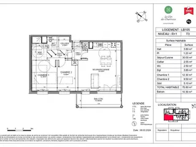 Longuenesse 62219 Achat / Vente appartement 3 pièces t3 terrasse balcon