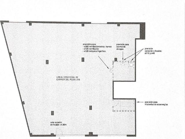 Local comercial en alquiler en calle Del Plom, Barcelona, de 271 m² por 3.850