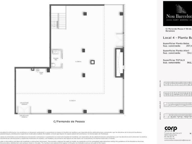 Local comercial en venta en calle De Fernando Pessoa, Barcelona, de 356 m² 1 habitación por 768.000