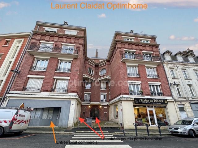 LOCAL COMMERCIAL + HABITATION – HYPER CENTRE SAINT QUENTIN – 4 PIÈCES – CAVE
